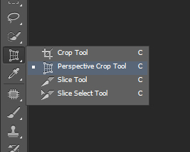 Что бы изменить перспективу изображения при помощи инструмента crop tool необходимо